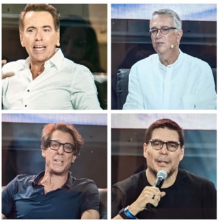 A collage of four men personalities